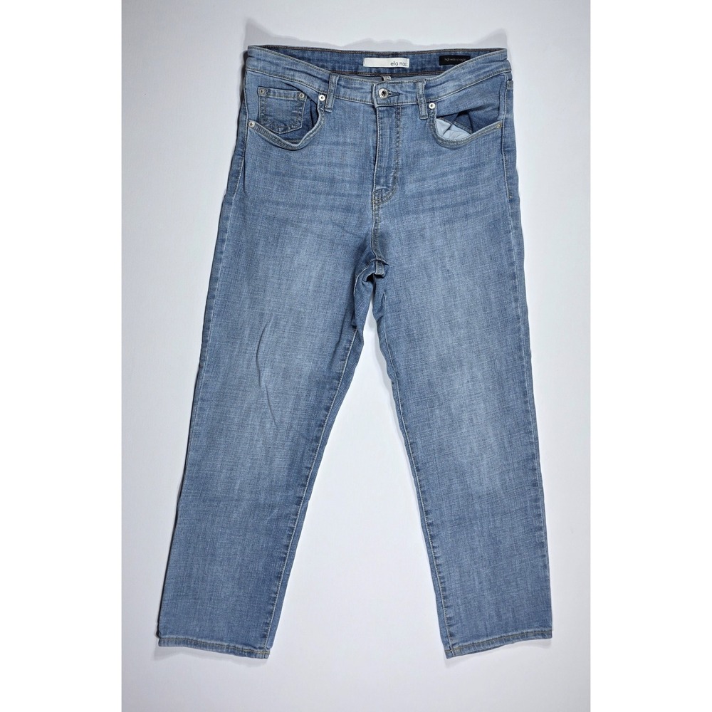 Ella Moss High Waist Straight Leg Jeans Medium Wash Junior 10/30 Stretch Denim